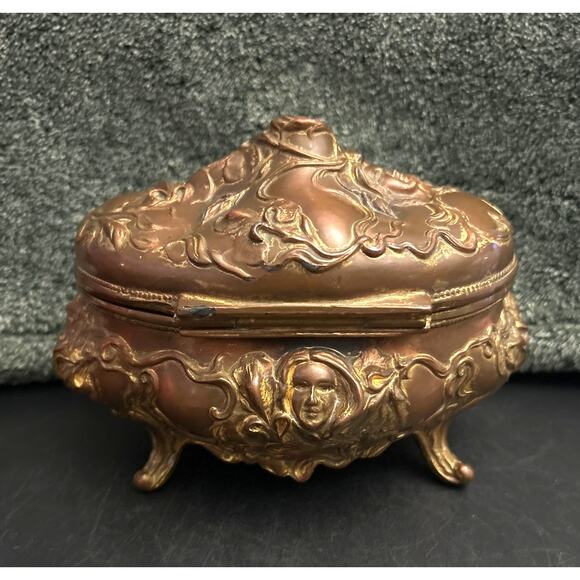 Antique Art Nouveau Jewelry Casket B and W 1904 - Picture 3 of 11